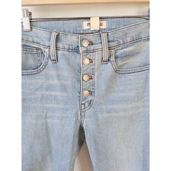 Madewell Womens Sz 27 High Rise Skinny Jeans Light Blue Wash Button Fly Stretch - Picture 3 of 8